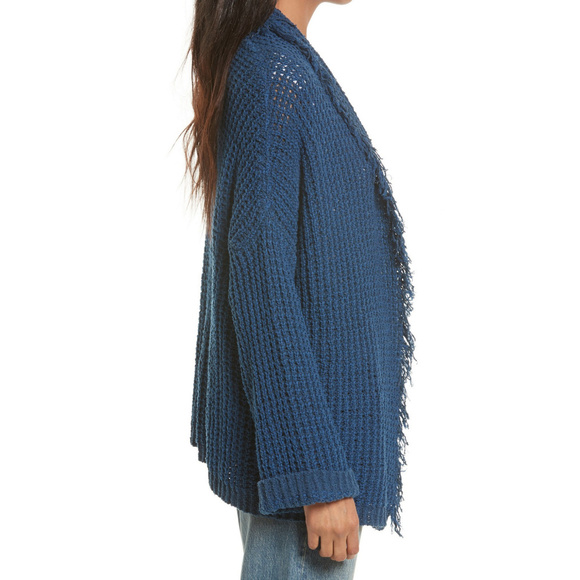 Ill Be Around Fringe Slouchy Silk Cotton Cardigan - Picture 5 of 8